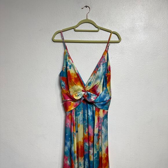 Fashion Nova Multicolor Painting In Color Maxi Dress Sz M - Picture 3 of 13